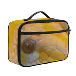 Yellow And White Python Snake Print Portable Lunch Bag