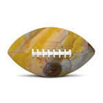 Yellow And White Python Snake Print Rugby Ball