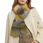 Yellow And White Python Snake Print Scarf