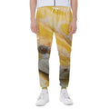 Yellow And White Python Snake Print Joggers