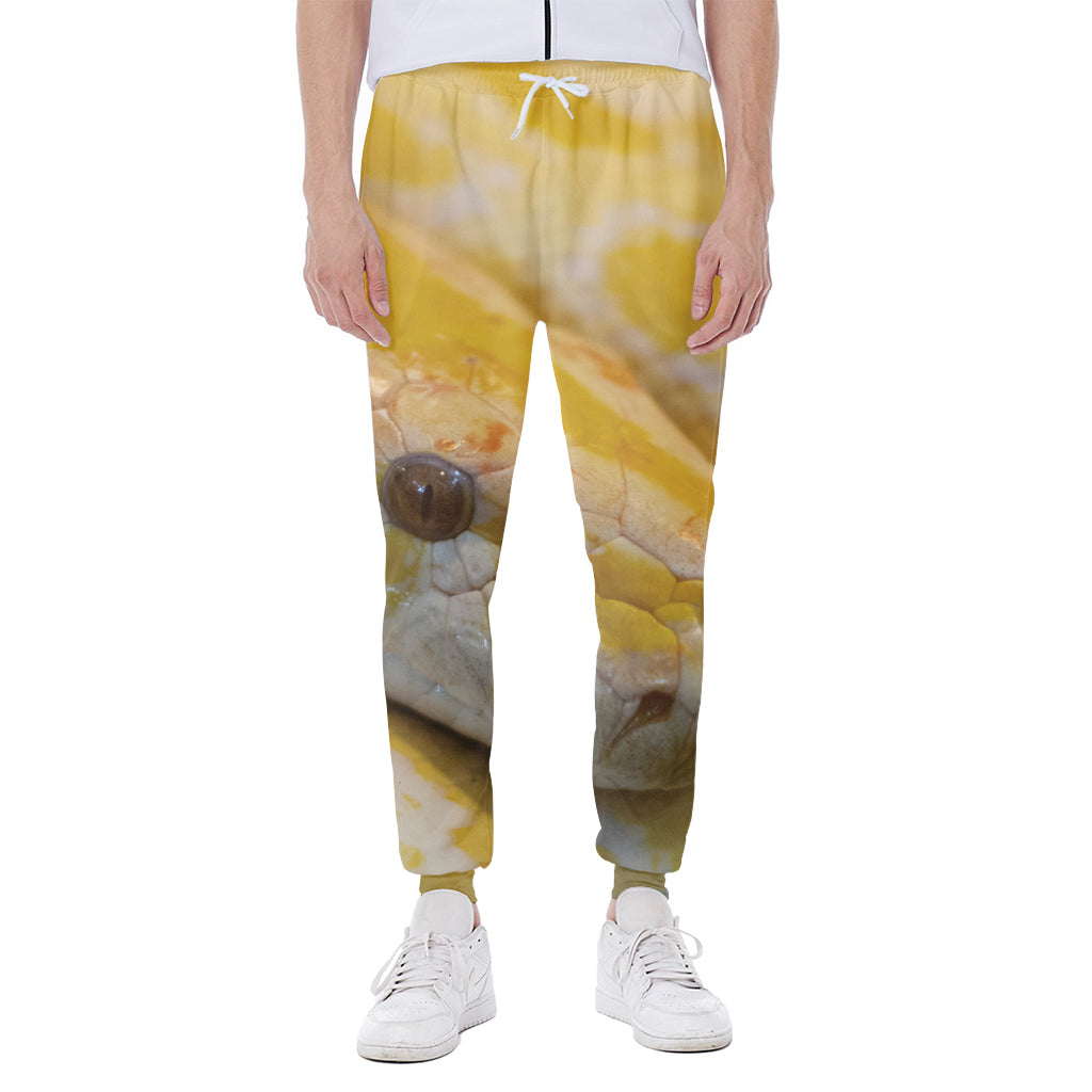 Yellow And White Python Snake Print Scuba Joggers