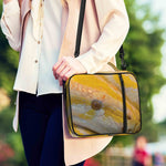 Yellow And White Python Snake Print Shoulder Strap Bible Bag