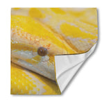 Yellow And White Python Snake Print Silk Bandana
