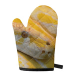 Yellow And White Python Snake Print Single Oven Mitt