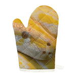 Yellow And White Python Snake Print Single Oven Mitt