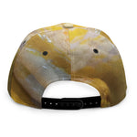 Yellow And White Python Snake Print Snapback Cap