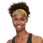 Yellow And White Python Snake Print Sports Headband