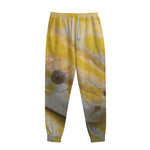 Yellow And White Python Snake Print Sweatpants