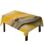 Yellow And White Python Snake Print Tablecloth