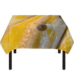 Yellow And White Python Snake Print Tablecloth