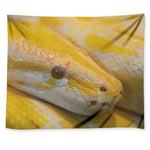 Yellow And White Python Snake Print Tapestry
