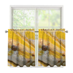 Yellow And White Python Snake Print Tier Curtains
