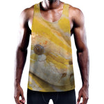 Yellow And White Python Snake Print Training Tank Top