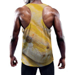 Yellow And White Python Snake Print Training Tank Top