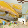 Yellow And White Python Snake Print Wall Sticker