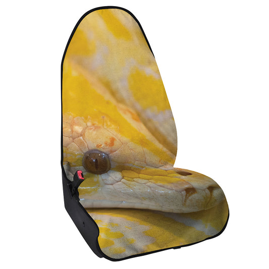 Yellow And White Python Snake Print Waterproof Car Seat Cover