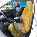 Yellow And White Python Snake Print Waterproof Car Seat Cover