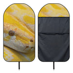 Yellow And White Python Snake Print Waterproof Car Seat Cover