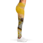 Yellow And White Python Snake Print Women's Leggings