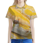 Yellow And White Python Snake Print Women's Polo Shirt