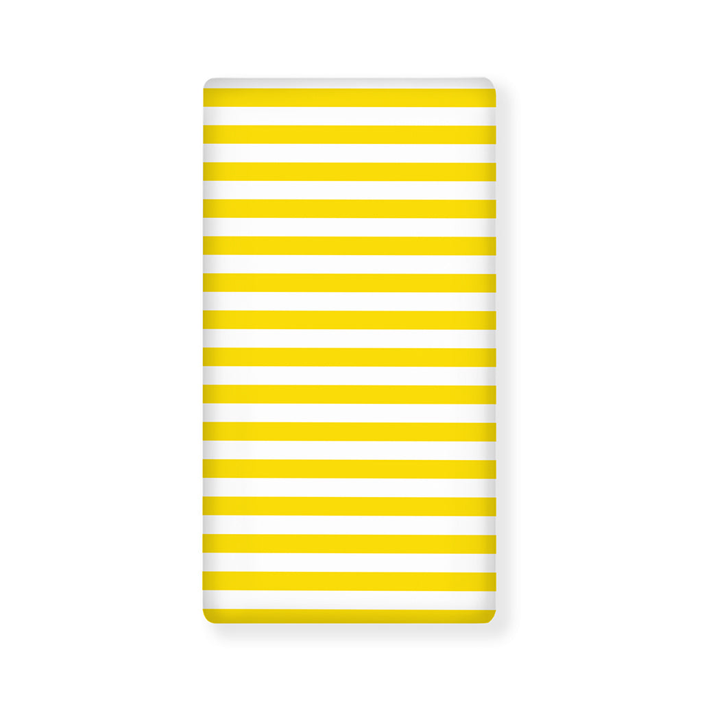 Yellow And White Striped Pattern Print Baby Crib Sheet