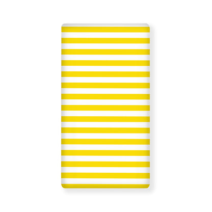 Yellow And White Striped Pattern Print Baby Crib Sheet
