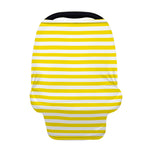 Yellow And White Striped Pattern Print Baby Seat Cover