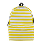 Yellow And White Striped Pattern Print Backpack