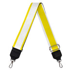 Yellow And White Striped Pattern Print Bag Strap