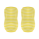 Yellow And White Striped Pattern Print Bar Stool Covers