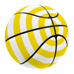 Yellow And White Striped Pattern Print Basketball
