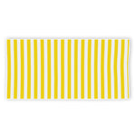 Yellow And White Striped Pattern Print Beach Towel