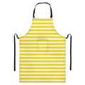 Yellow And White Striped Pattern Print Bib Apron With Pocket