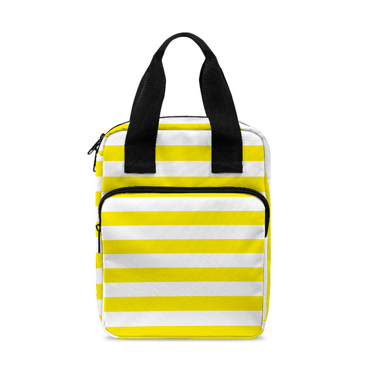 Yellow And White Striped Pattern Print Bible Tote Bag
