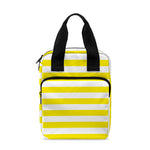 Yellow And White Striped Pattern Print Bible Tote Bag