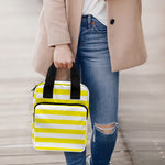 Yellow And White Striped Pattern Print Bible Tote Bag