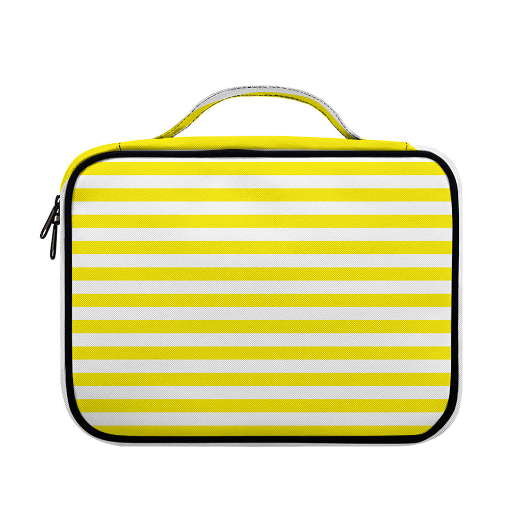 Yellow And White Striped Pattern Print Briefcase Bible Bag