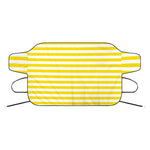 Yellow And White Striped Pattern Print Car Windshield Snow Cover