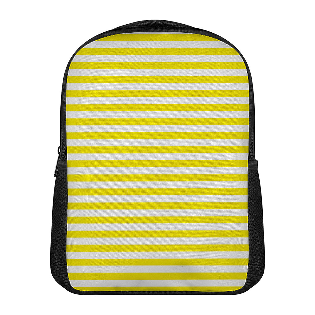 Yellow And White Striped Pattern Print Casual Backpack