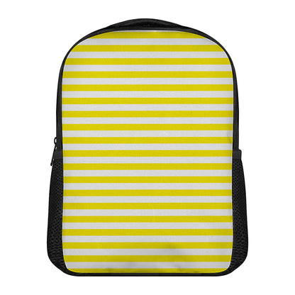 Yellow And White Striped Pattern Print Casual Backpack