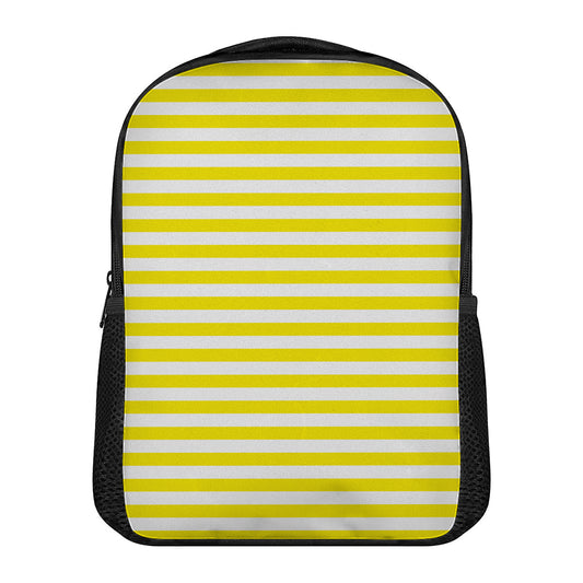 Yellow And White Striped Pattern Print Casual Backpack