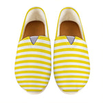 Yellow And White Striped Pattern Print Casual Shoes