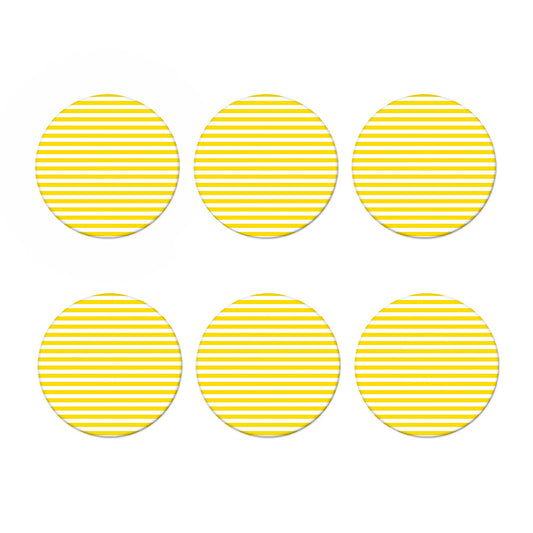 Yellow And White Striped Pattern Print Coaster Set