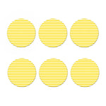 Yellow And White Striped Pattern Print Coaster Set