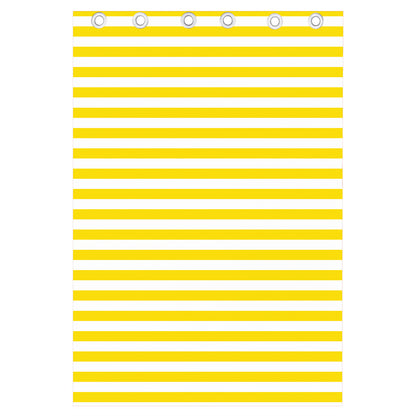 Yellow And White Striped Pattern Print Curtain