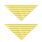 Yellow And White Striped Pattern Print Dog Bandana