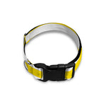 Yellow And White Striped Pattern Print Dog Collar