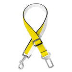 Yellow And White Striped Pattern Print Dog Seat Belt