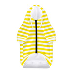Yellow And White Striped Pattern Print Dog Zip Up Hoodie