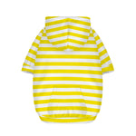 Yellow And White Striped Pattern Print Dog Zip Up Hoodie